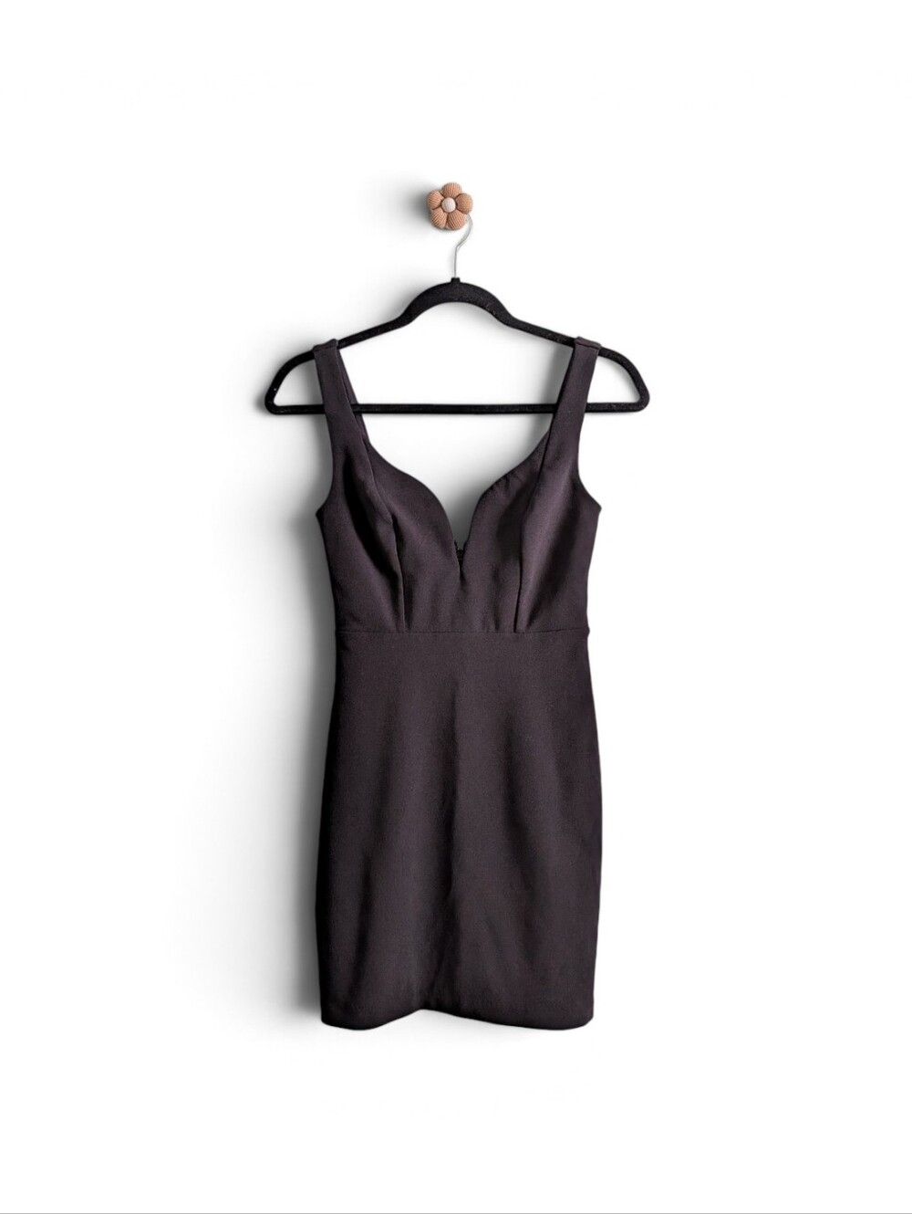 Express Black Deep V Plunge Bodycon Dress